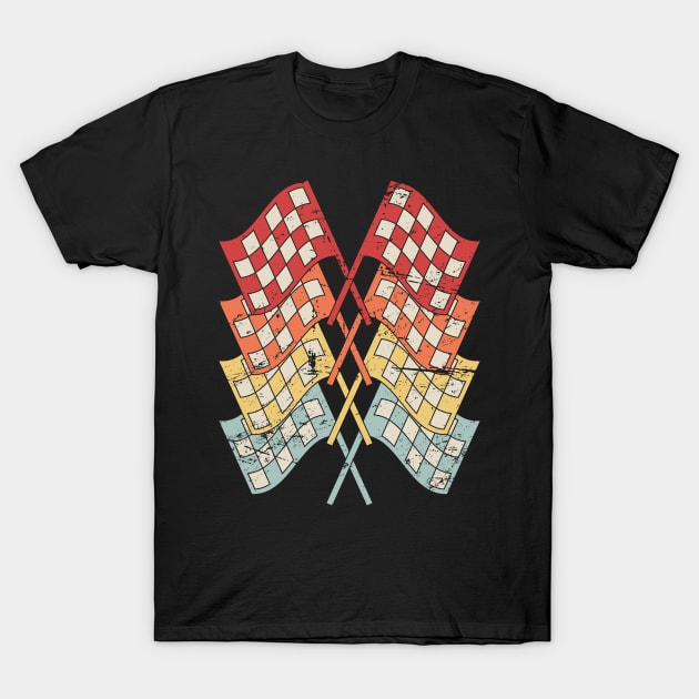 Checkered Flags | Race Car Racing Gift T-Shirt by MeatMan